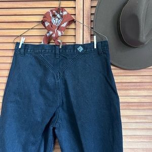vintage womens Posted western ranch black mom jeans high waist ✨